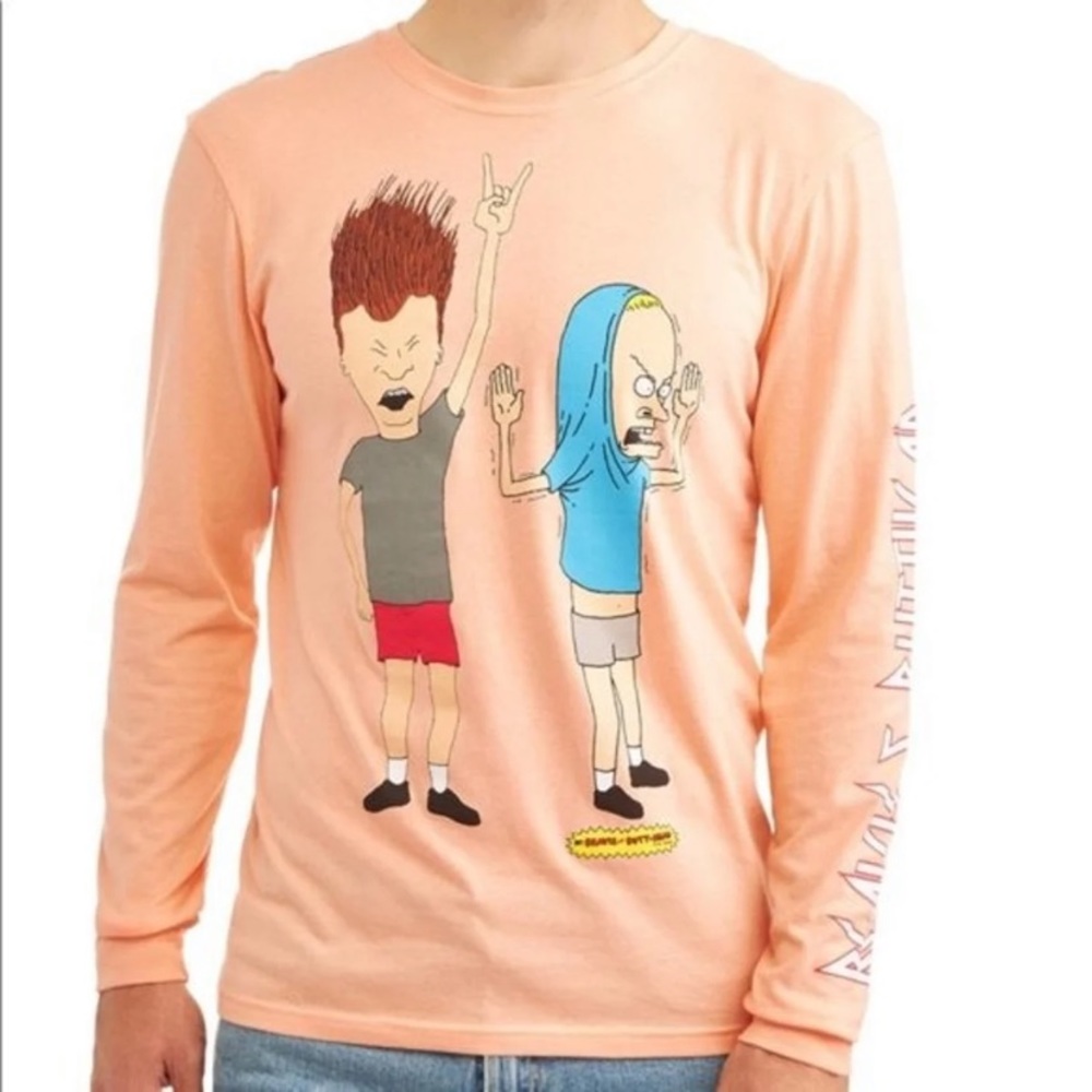 Beavis and Butthead pastel orange long sleeve